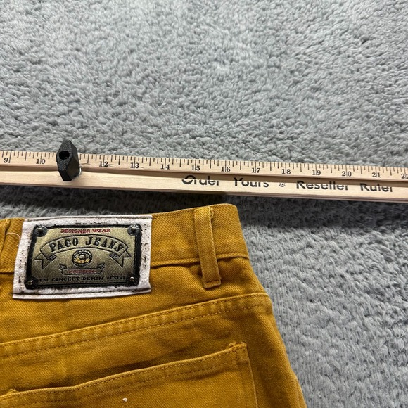 Vintage Paco Jeans Mens 34x27 Brown Cotton Denim Wide-Leg Baggy Workwear Utility - Picture 6 of 9